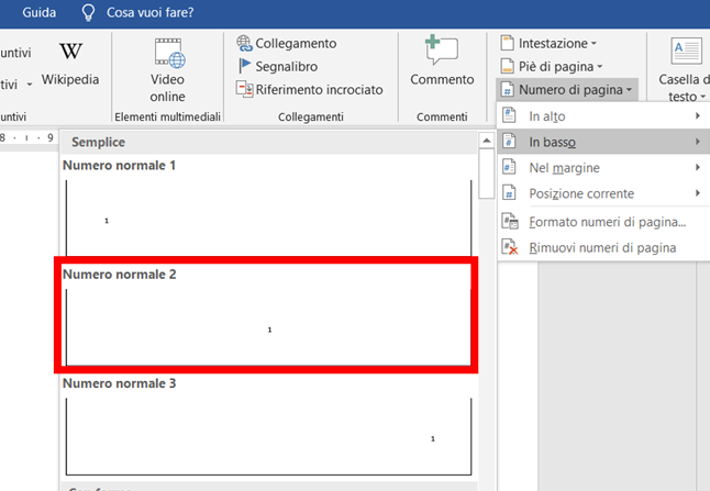 Come inserire il numero di pagina su Word