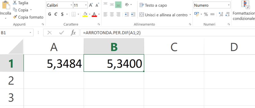 Arrotondamento per difetto Excel