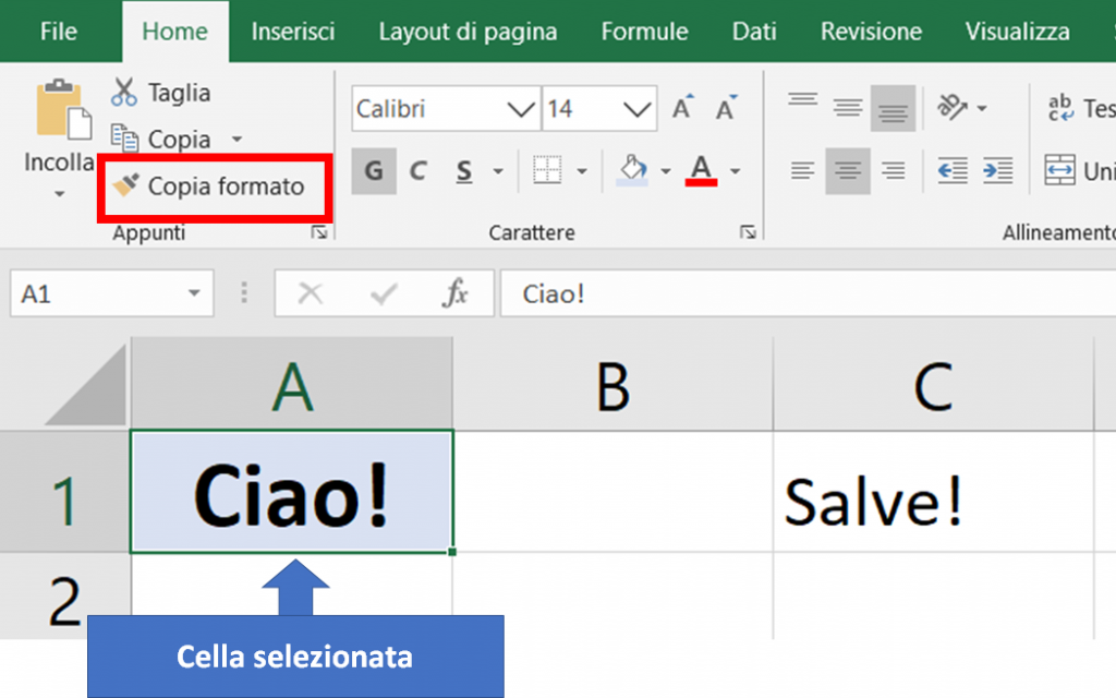 Come copiare il formato di una cella su Excel