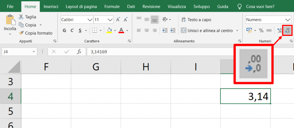 Come eliminare i decimali in Excel